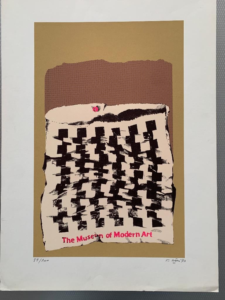 Renaat Ivens - zeefdruk - abstracte compositie, Antiek en Kunst, Ophalen of Verzenden