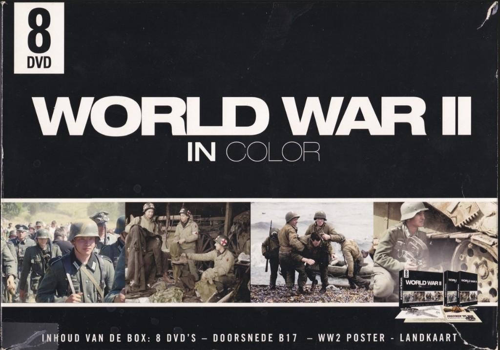 World War II in Color – 8 DVD Boxset, Cd's en Dvd's, Dvd's | Documentaire en Educatief, Ophalen, Gebruikt, Vanaf 16 jaar, Oorlog of Misdaad