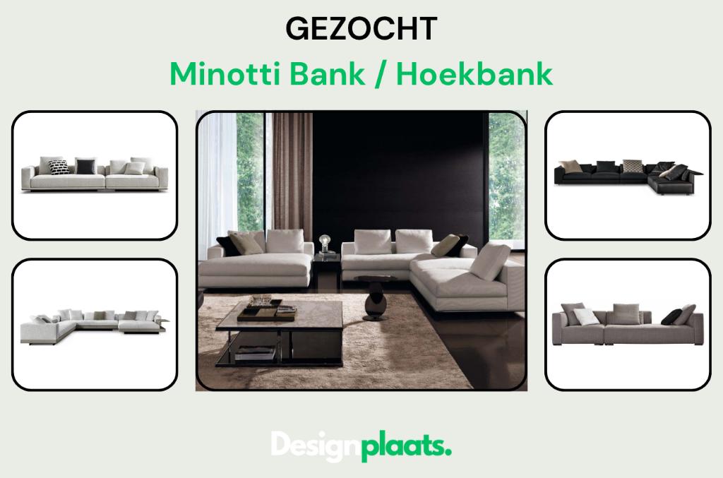 GEZOCHT: Minotti Bank / Hoekbank — Directe Inkoop, Ophalen of Verzenden, Hoekbank, Bankstel Bank Zetels Sofa Hoekbank Design bank