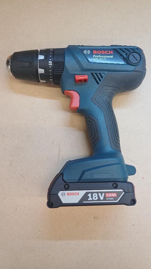 Bosch professional Gsb 18V-21 + batterij 18volt 2.0ah, Nieuw, Ophalen of Verzenden, Boor- en Schroefmachine, Minder dan 400 watt