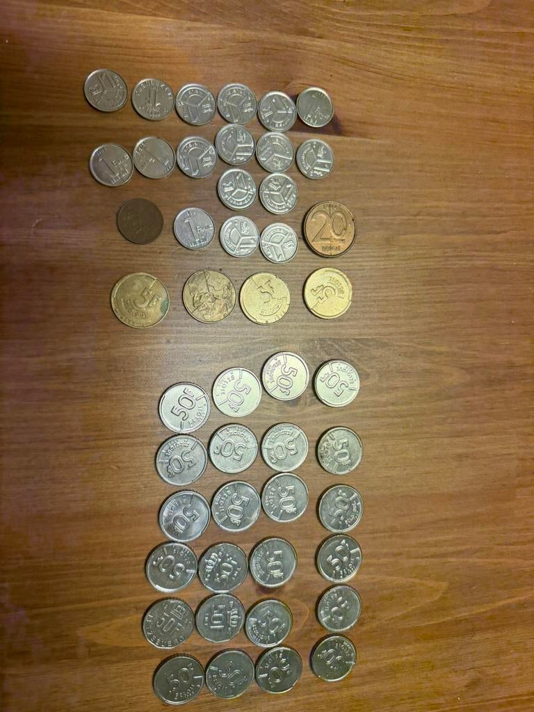 Lot munten in Belgische frank 0/50 1 5 20 50, Ophalen of Verzenden, België, Overige waardes, Losse munt