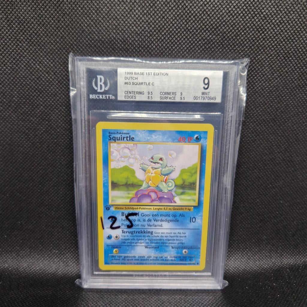 Squirtle NL Base 1ère édition BGS 9, Enlèvement ou Envoi