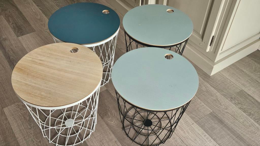 Bijzettafeltjes met opbergmand, Huis en Inrichting, Ophalen