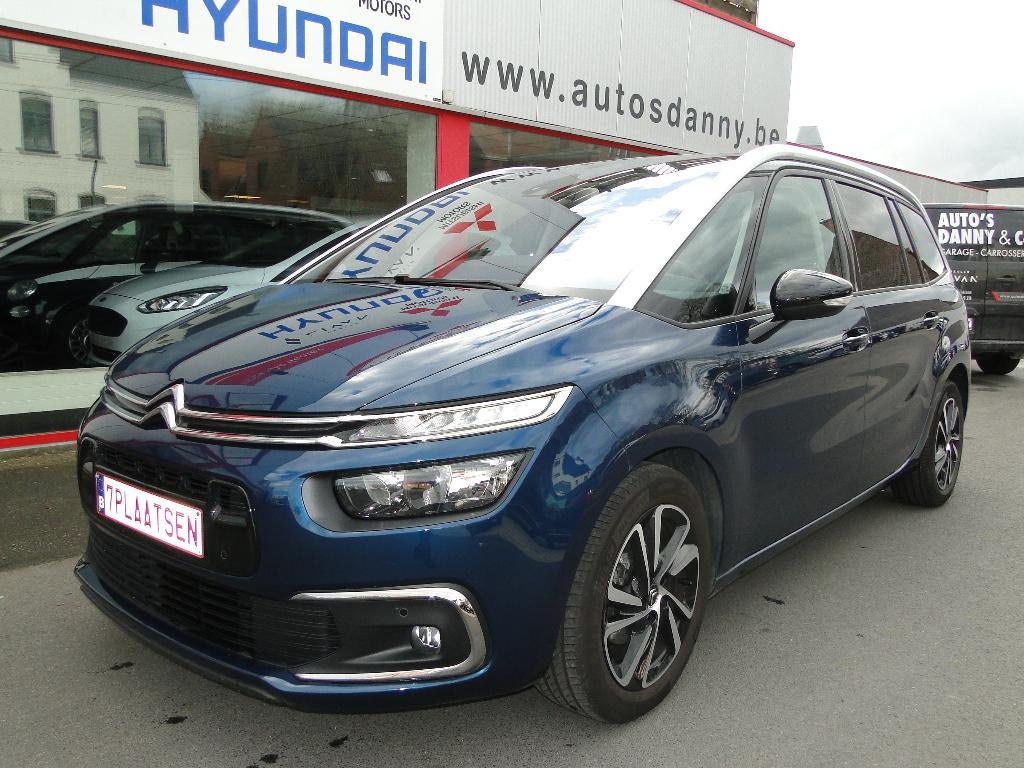 CITROEN C4 SPACE TOURER 7 ZITPLAATSEN, Auto's, Voorwielaandrijving, Monovolume, Blauw, Leder en Stof