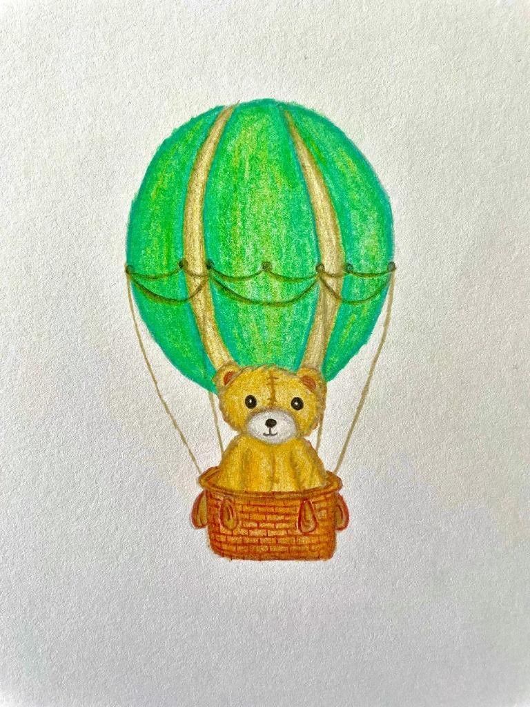 5 Tekeningen van beertje, prachtig in kinderkamer, Ophalen of Verzenden, Nieuw, Wanddecoratie