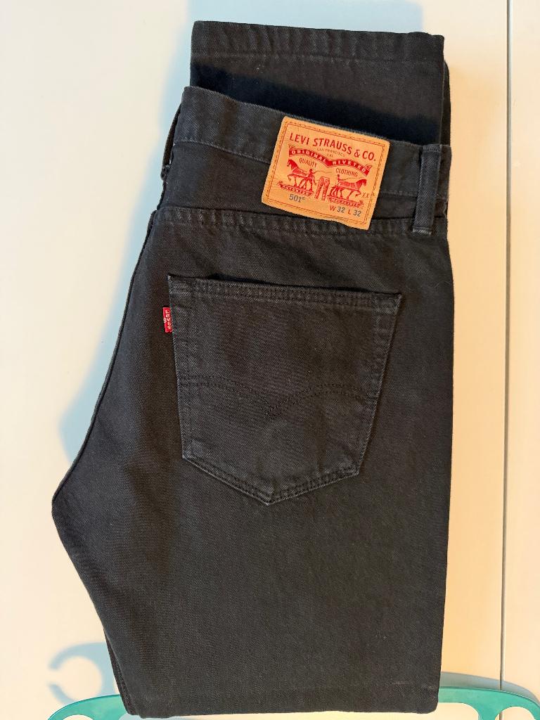Levi's 501 Original zwarte 32/30 jeans (Heren), Ophalen, Zwart, W32 (confectie 46) of kleiner, Gedragen