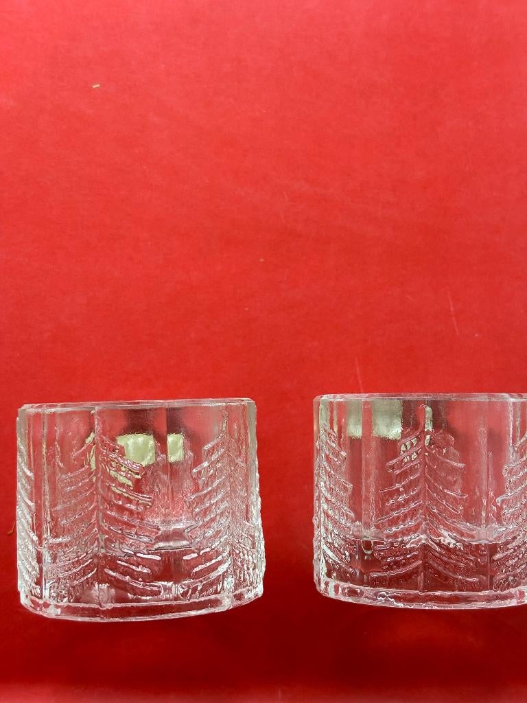 2 verres en cristal moulé à la main, idéal pour bougies, Antiquités & Art, Antiquités | Verre & Cristal, Enlèvement ou Envoi