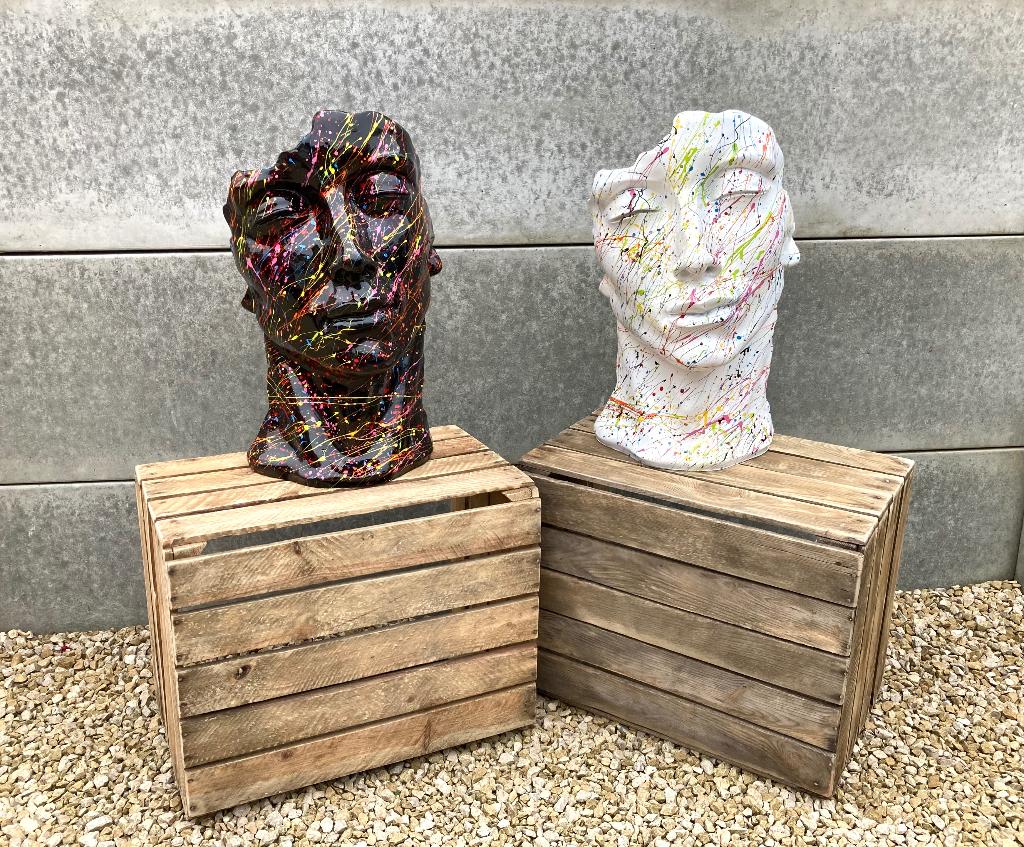 Beeld masker H50 cm verschillende kleuren WEG = WEG, Verzamelen, Beelden en Beeldjes, Ophalen, Nieuw, Overige typen