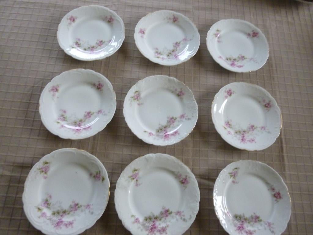 12 oude dessertbordjes, Ophalen of Verzenden