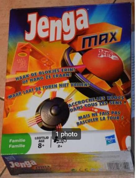 Jenga Max-spel (Hasbro), Hobby en Vrije tijd, Gezelschapsspellen | Overige, Vijf spelers of meer, Ophalen of Verzenden, Zo goed als nieuw