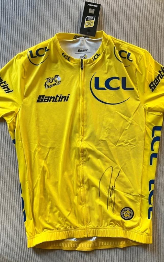 Gele trui Pogacar gesigneerd, Sport en Fitness, Wielrennen, Ophalen of Verzenden, Nieuw, Kleding