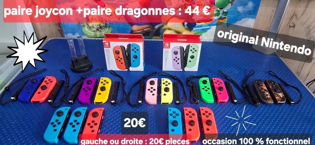 accessoires switch & switch2 : joycon,volant,chargeur,grip, Consoles de jeu & Jeux vidéo, Jeux | Nintendo Switch, Comme neuf, Enlèvement ou Envoi