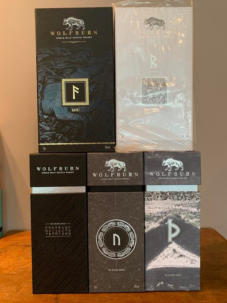 Whisky Wolfburn the Kylver série 1 à 5, Collections, Enlèvement ou Envoi