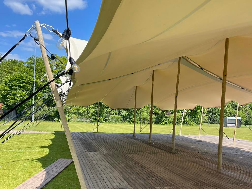 STRETCHTENT HUREN + installatie, Hobby en Vrije tijd, Verzenden, Zo goed als nieuw