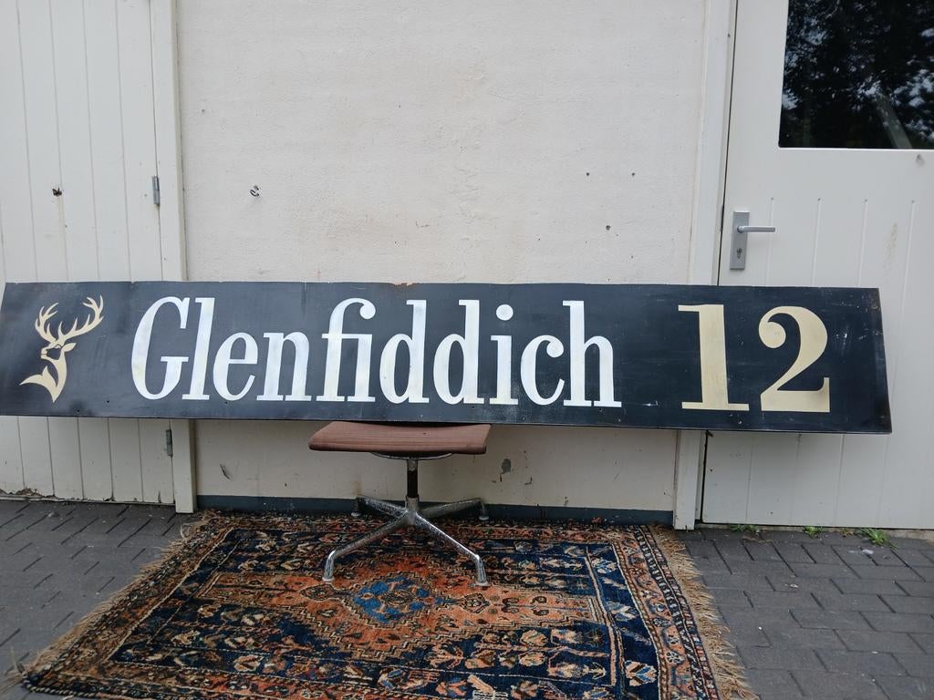 Panneau publicitaire pour whisky Glenfiddich, Mancave, Wunde, Collections, Enlèvement, Utilisé