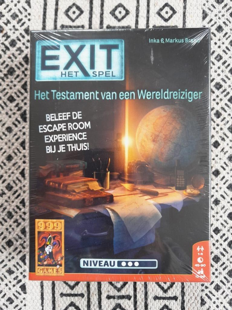 EXIT - The World Traveler's Testament - Jeu d'évasion, Trois ou quatre joueurs, Enlèvement ou Envoi, Neuf, 999 Games