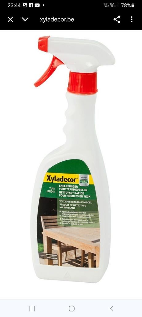 NIEUW Xyladecor reinigingsspray voor teakhouten meubels 500, Ophalen, Nieuw, Overige soorten