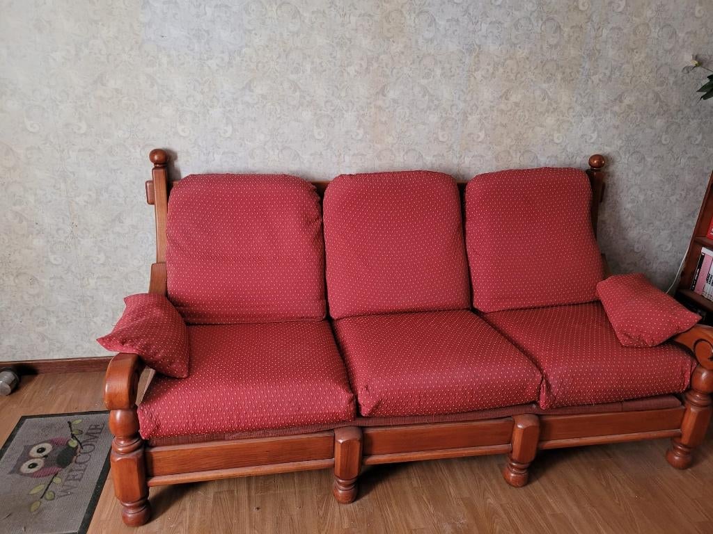 Salon classique 3+1+1, Huis en Inrichting, Zetels | Zetels, Ophalen, Gebruikt, 150 tot 200 cm, Vintage