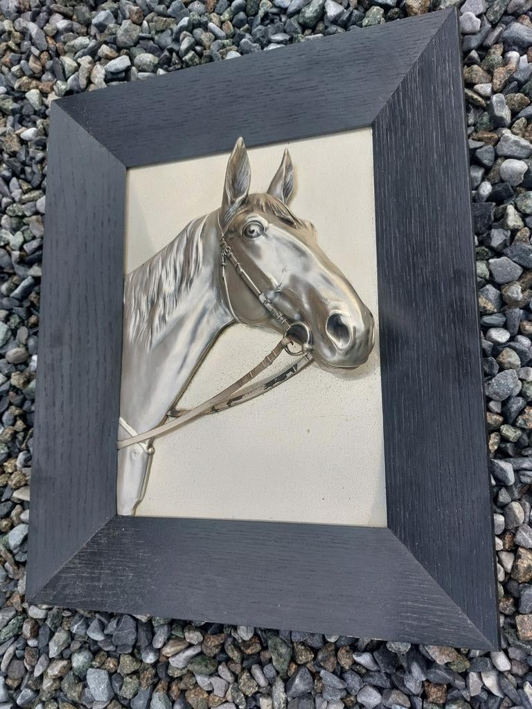 Belle tête de cheval vintage 3D dans un cadre -> amateur de, Maison & Meubles, Enlèvement ou Envoi, Utilisé