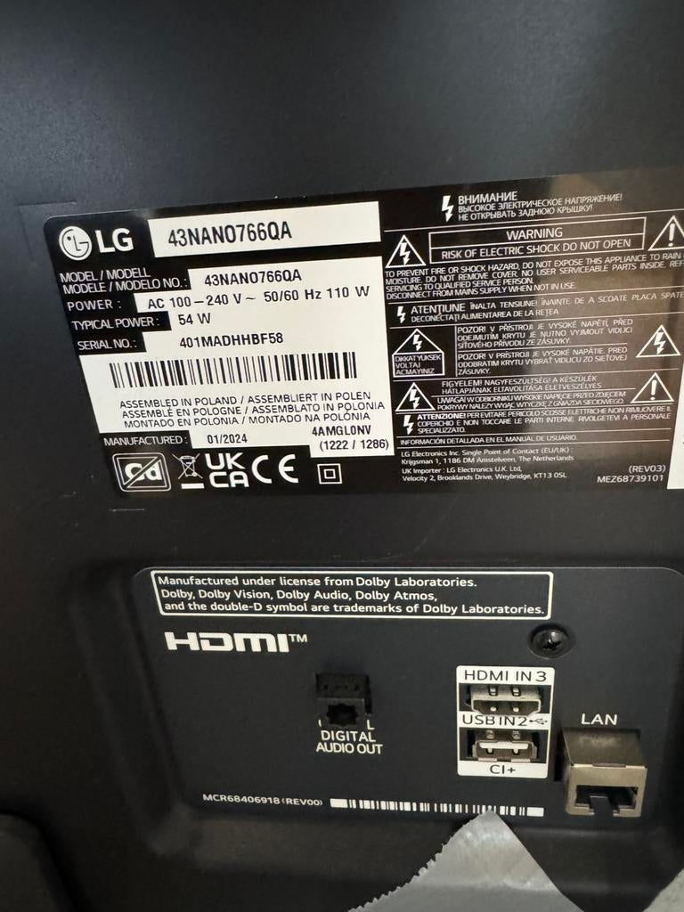 Televisie LG, Enlèvement, Comme neuf, LG, Smart TV