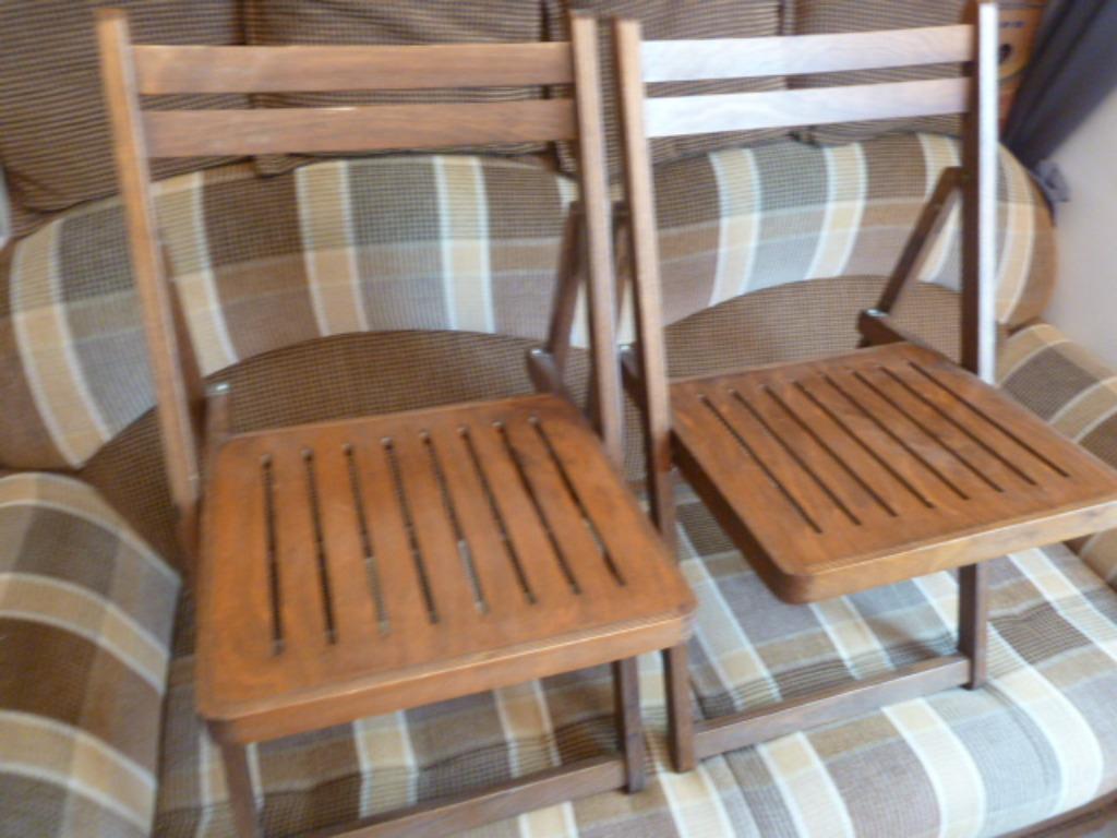 2 chaises pliable de qualité, Prix neuf 1 chaise 129€, Enlèvement ou Envoi, Utilisé, Métal, Pliant