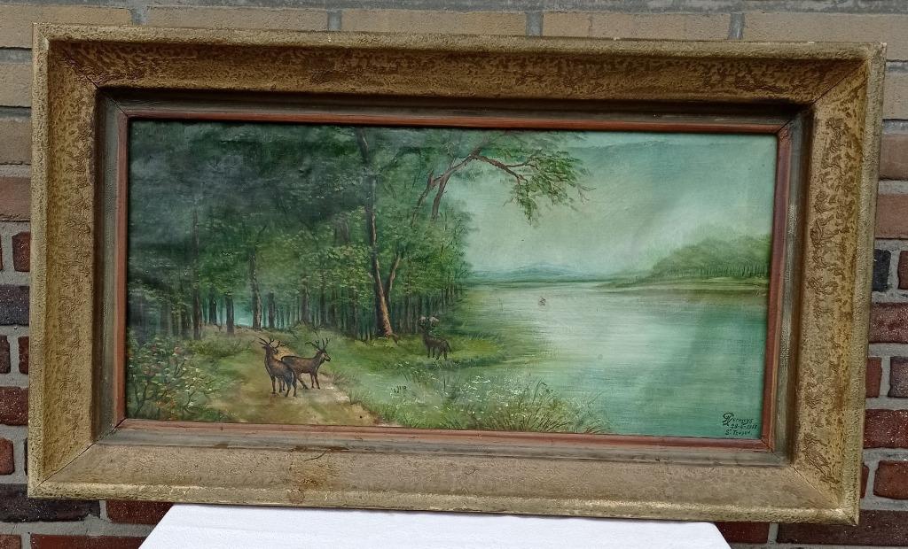 Peinture ancienne belge de 1855, découverte dans une grange,, Antiquités & Art, Art | Peinture | Classique, Enlèvement ou Envoi