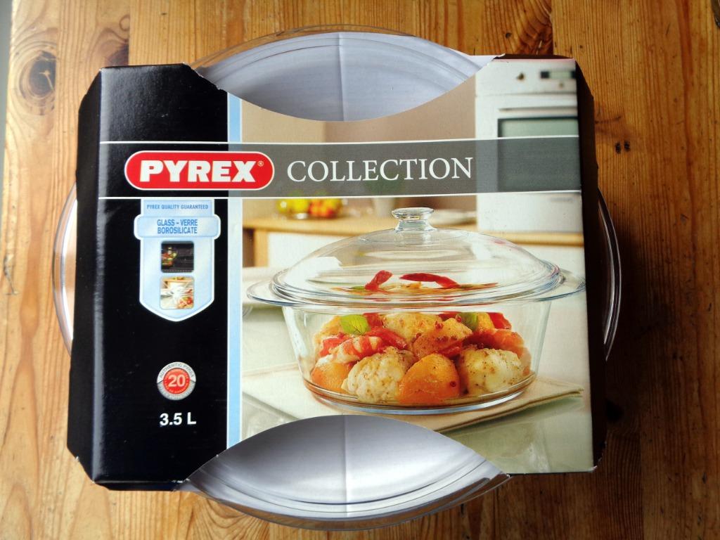 PYREX Plat à four rond avec couvercle – 3,5L, Enlèvement ou Envoi, Neuf, Verre, Autres types