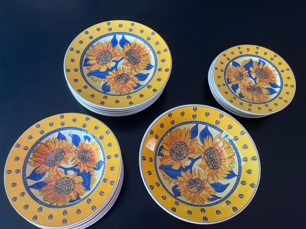 Service de table « Quadrifoglio » style provencal 6 pers, Assiettes(s), Comme neuf, Céramique, Enlèvement