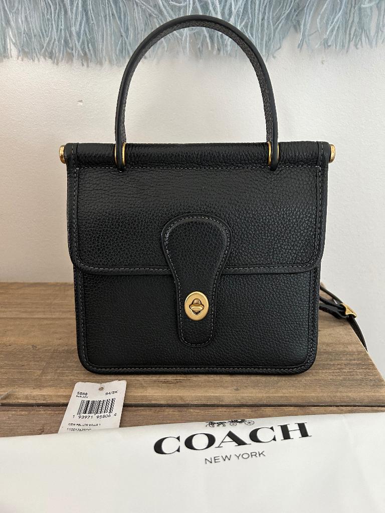 Coach Willis 18 black pebble leather, Verzenden, Nieuw, Zwart, Handtas