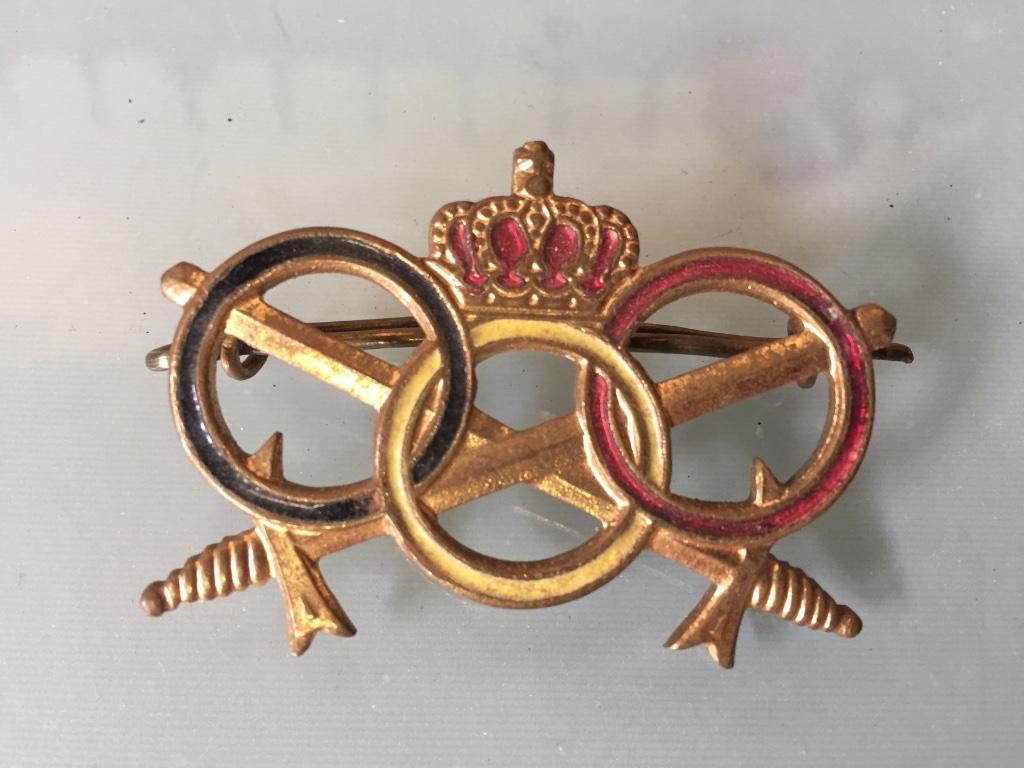 Insigne, emblème, Belgique tricolore + épées croisées, Enlèvement ou Envoi, Autres, Emblème ou Badge
