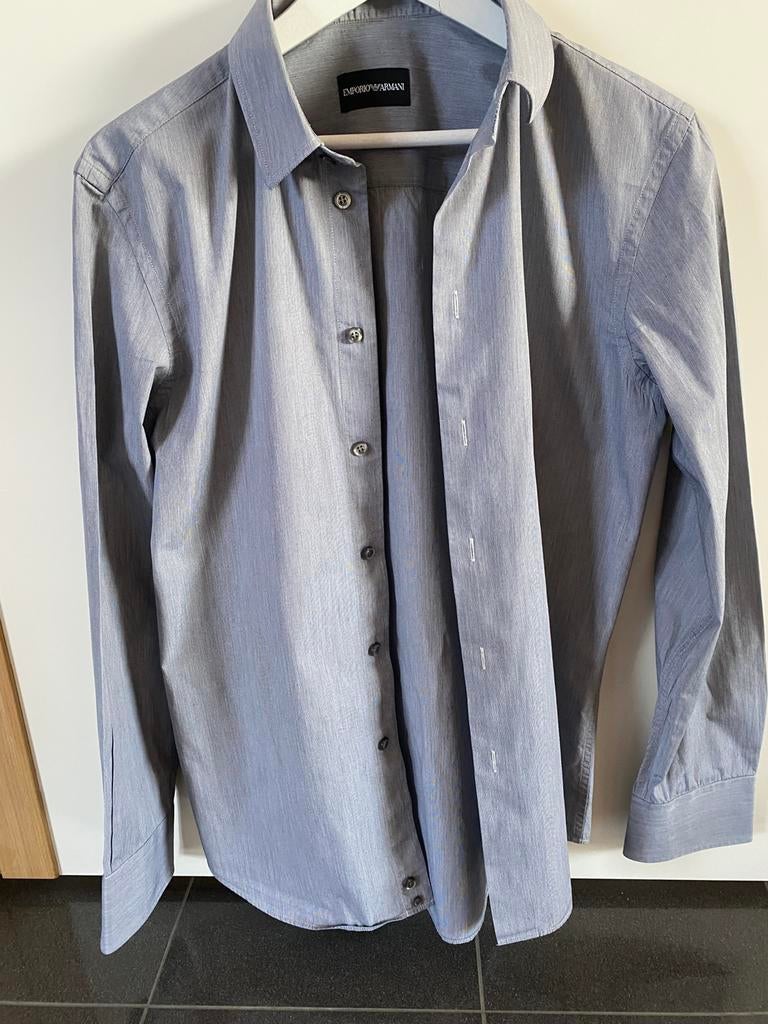 Grijs hemd Emporio Armani maat small, Emporio Armani, Halswijdte 38 (S) of kleiner, Ophalen of Verzenden, Zo goed als nieuw