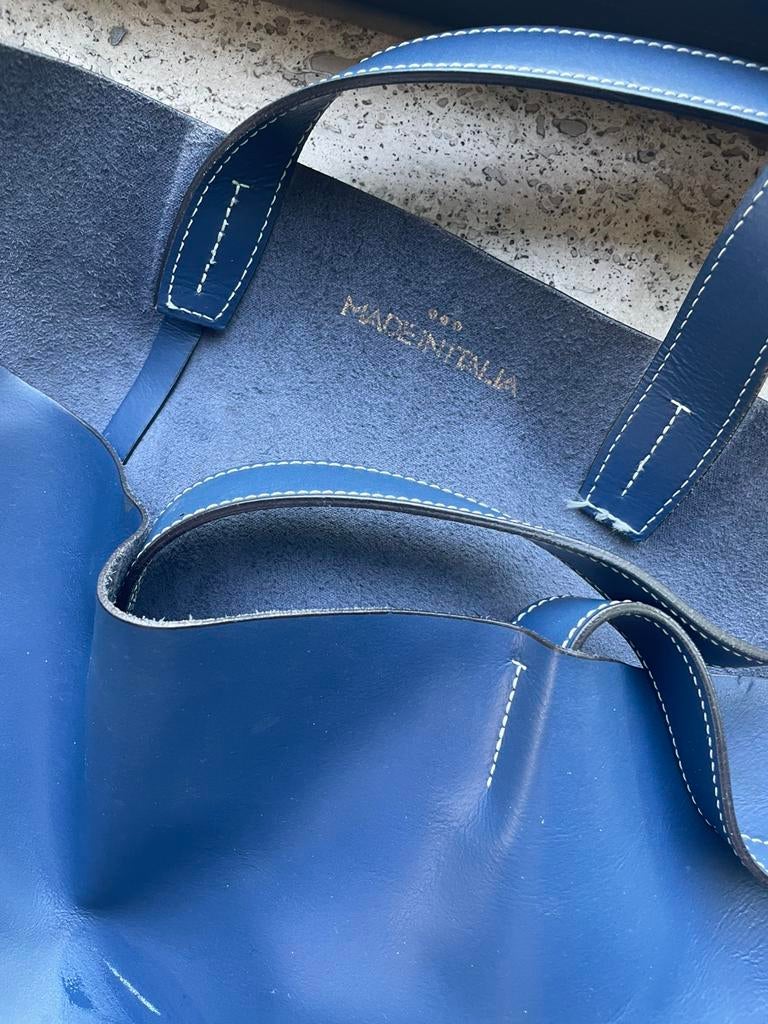 Lederen shopper met tasje., Ophalen, Gebruikt, 25 tot 40 cm, Overige merken