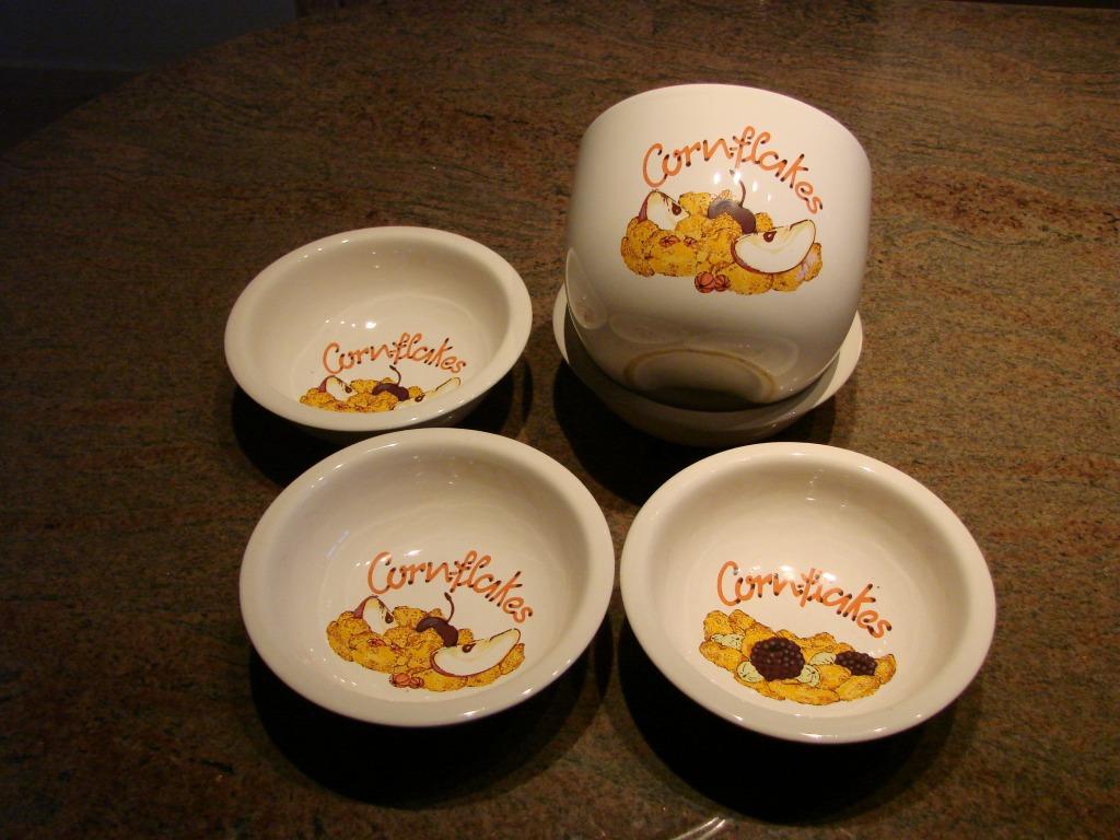 vintage: cornflakes ontbijtset, Ophalen of Verzenden
