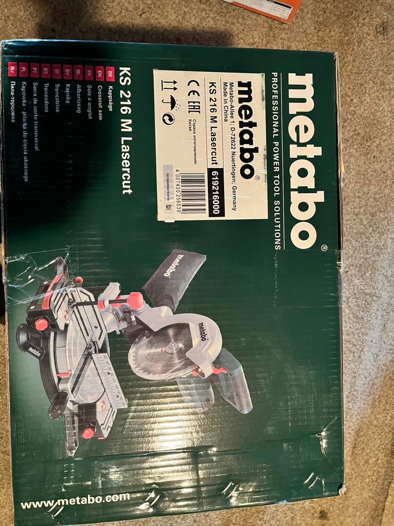 Nouvelle scie, à onglet de la marque Metabo KS 216M Lasercut, Neuf, 70 mm ou plus, Enlèvement, Metabo