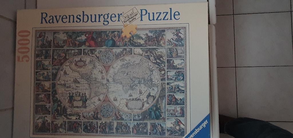 Ravensburger Historische Wereldkaart  puzzel 5000 ST., Enlèvement, Comme neuf, Puzzle