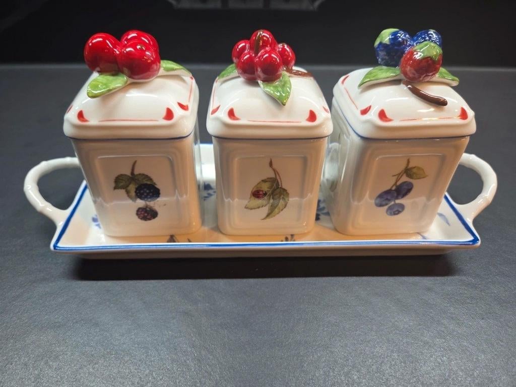 Voorraadpotjes op schaal V&B Cottage Charm, Ophalen of Verzenden, Zo goed als nieuw, Porselein