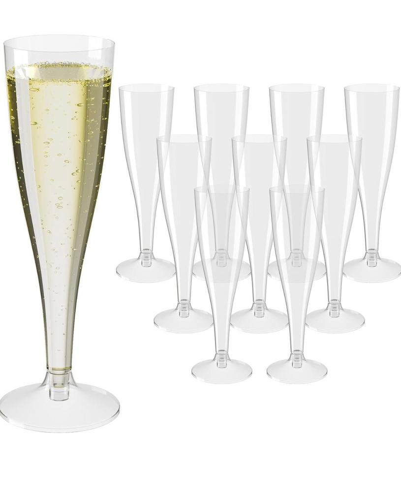 Plastic champagneglazen 10 stuks ( nieuw in verpakking), Enlèvement ou Envoi, Neuf