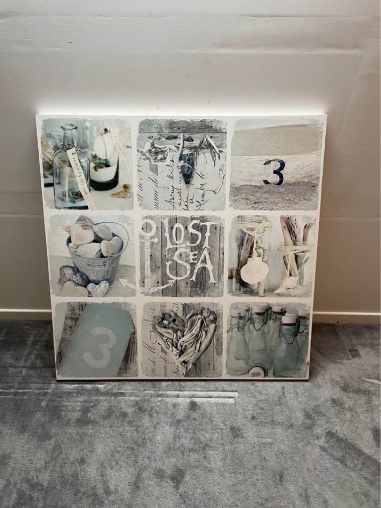 Cadre thème mer 1m/1m, 75 cm ou plus, Comme neuf, Enlèvement, Bois