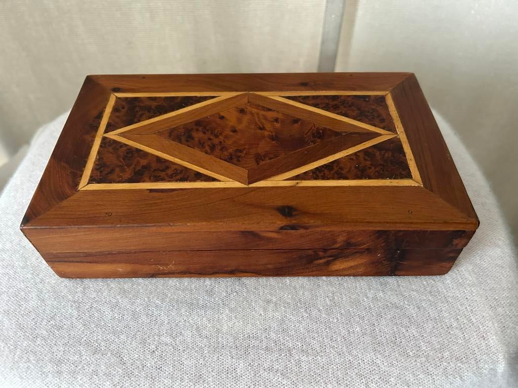 Marqueterie houten opbergdoos, Ophalen of Verzenden