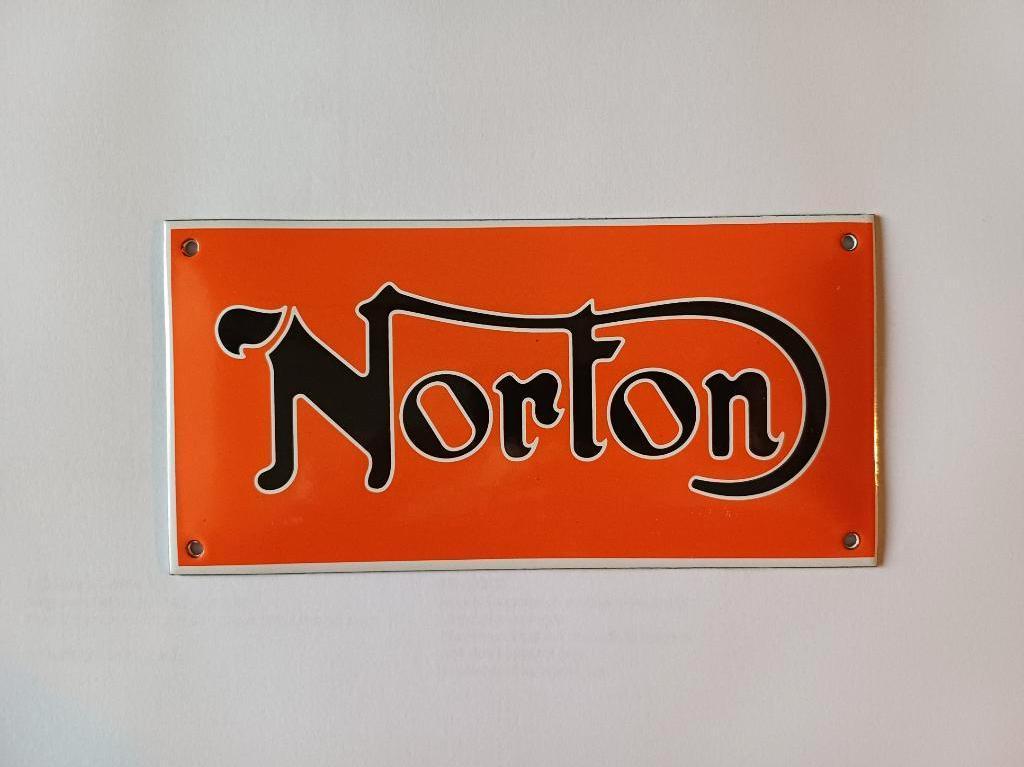 Emaille gebold NORTON reclamebord reclame bord, Collections, Enlèvement ou Envoi, Comme neuf, Panneau publicitaire