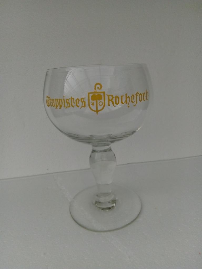 TRAPPISTS ROCHEFORT geel staand glas, Verzamelen, Ophalen of Verzenden, Zo goed als nieuw, Glas of Glazen, Overige merken