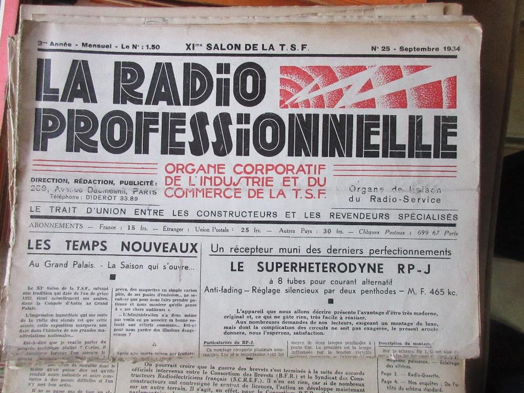 Set van 41 nummers  TSF „Radio professionnelle“  1934-1939, Antiek en Kunst, Ophalen of Verzenden