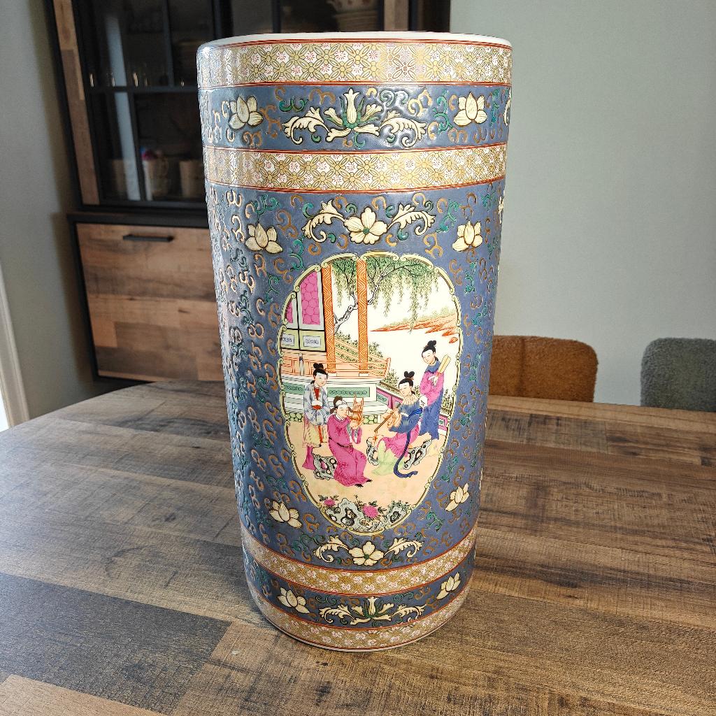 Base de parapluie/vase en porcelaine chinoise, Enlèvement, Utilisé, Moins de 50 cm