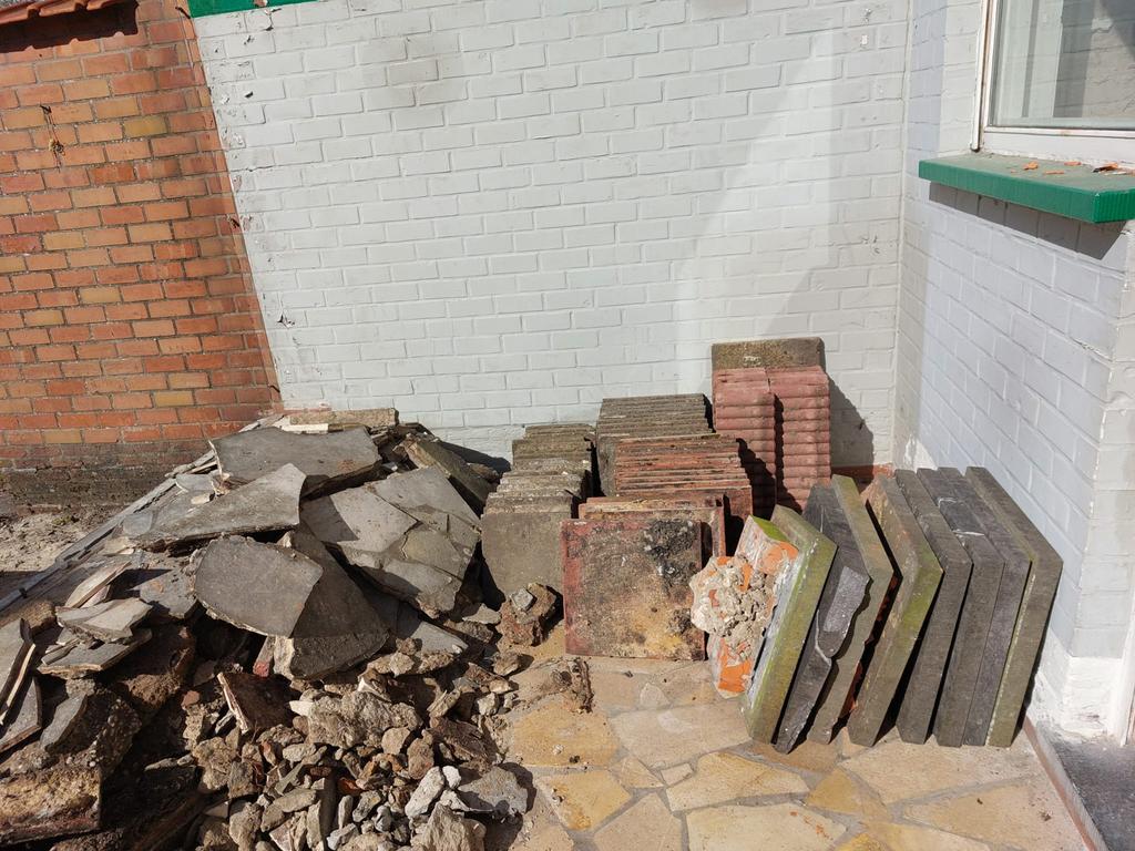 Tegels/deksteen/boordstenen, Tuin en Terras, Tegels en Klinkers, Ophalen, Gebruikt, Terrastegels