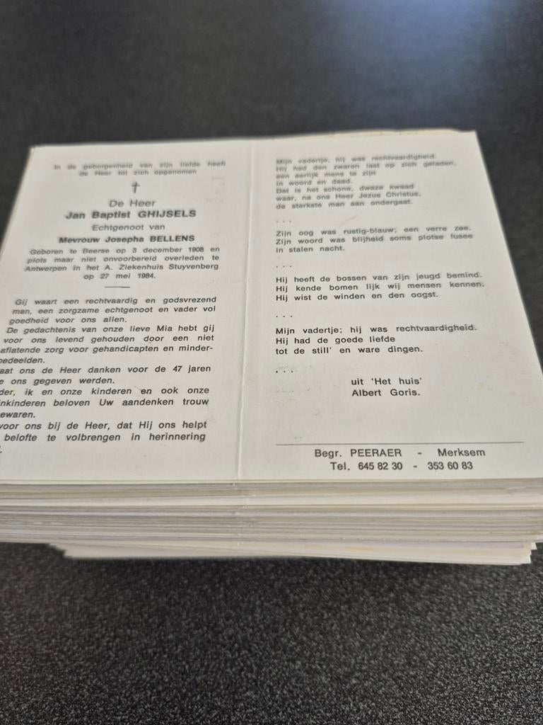 Bidprentjes Beerse, Verzamelen, Bidprentjes en Rouwkaarten, Ophalen of Verzenden