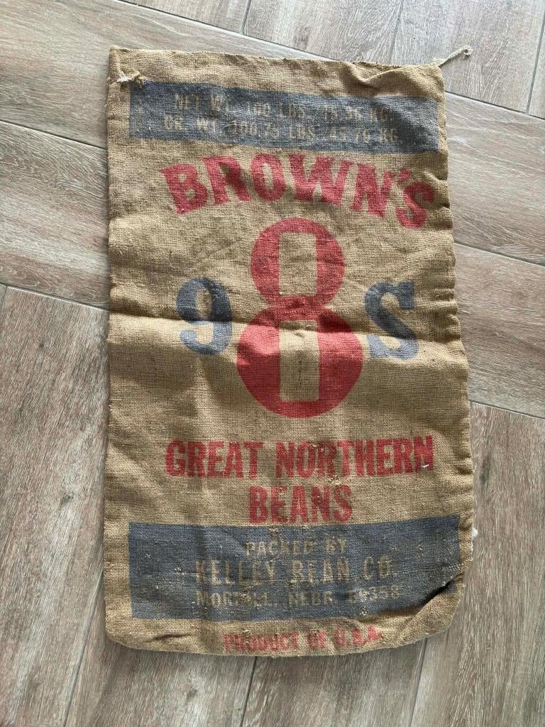 sac toile de jute USA brown's 98s great northern beans, Enlèvement ou Envoi