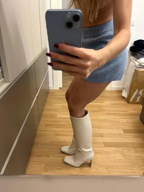 Knielaarzen blokhak, nieuw wit 40 nu gratis verzending post, Kleding | Dames, Schoenen, Hoge laarzen, Verzenden, Wit, Nieuw