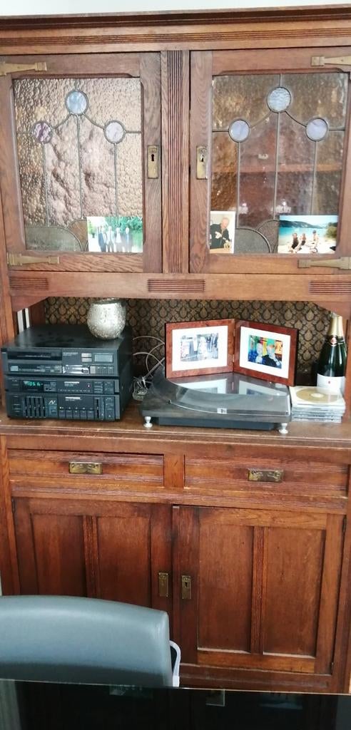 Houten 2delig antieke kast, Huis en Inrichting, Kasten | Buffetkasten, Ophalen