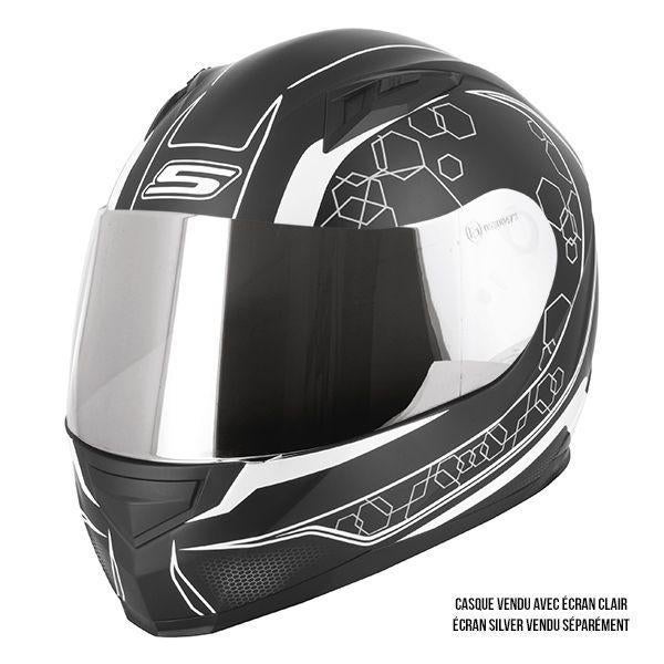 Casque S-Line – Intégral S448 noir et blanc Graphique, Motos, M, Femmes, Casque intégral, Neuf, avec ticket