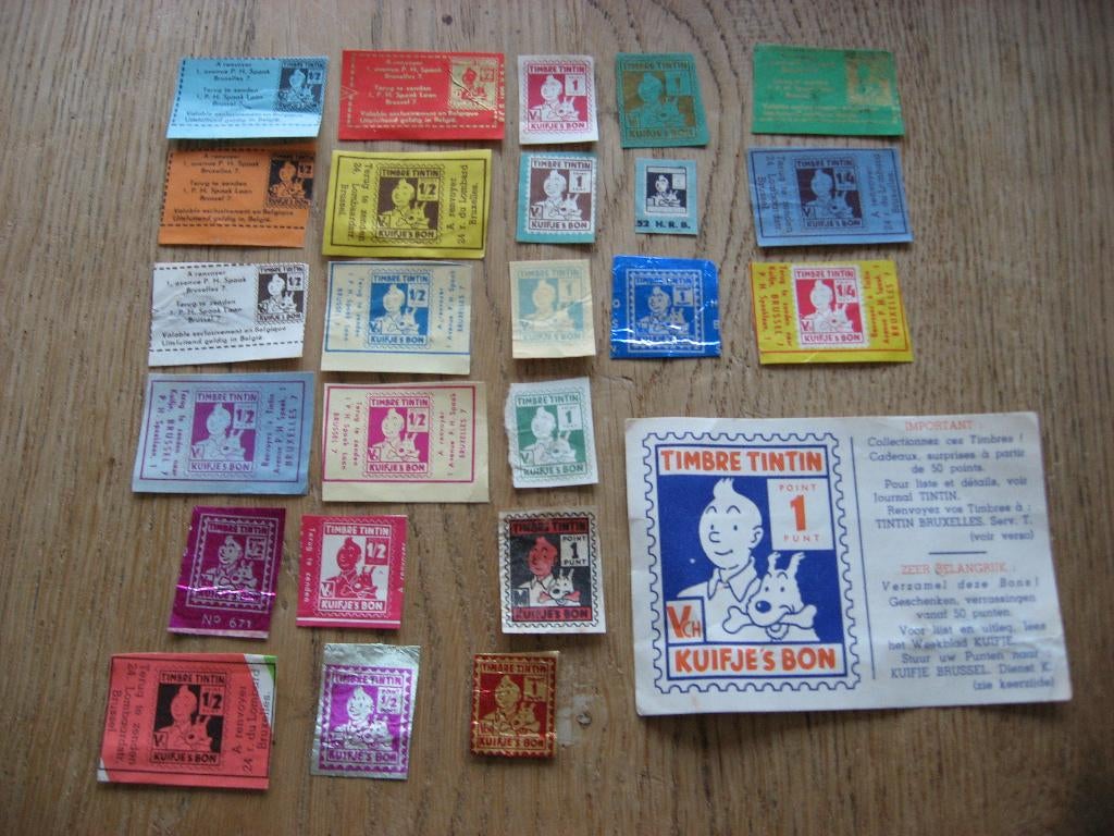Kuifje TinTin Punten Bonnen Timbres van Weekblad Kuifje, Ophalen of Verzenden, Kuifje, Zo goed als nieuw, Plaatje, Poster of Sticker